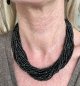 Preview: Spinellkette 18 reihig schwarz facettiert